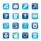 Business and office objects icons - vector icon set