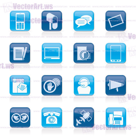 Contact and communication icons - vector icon set