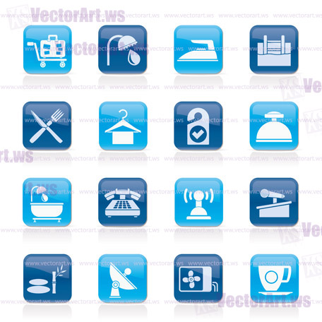 Hotel and motel icons - Vector icon Set