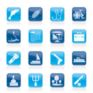Fishing industry icons - vector icon set