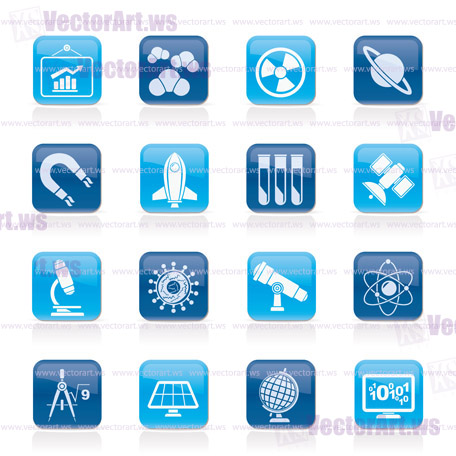 science, research and education Icons - Vector Icon set