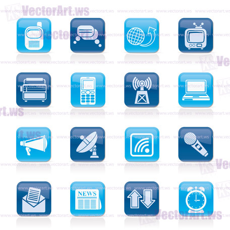 Communication and connection icons - vector icon set