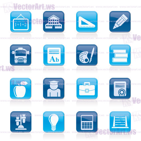 school and education icons - vector icon set