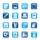 Business and office equipment icons - vector icon set