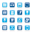 Business and office objects icons - vector icon set