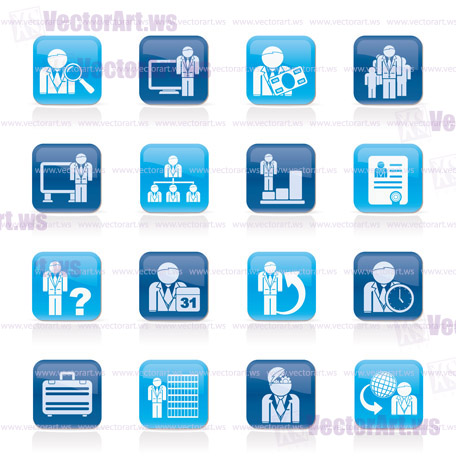 Business, management and hierarchy icons - vector icon set