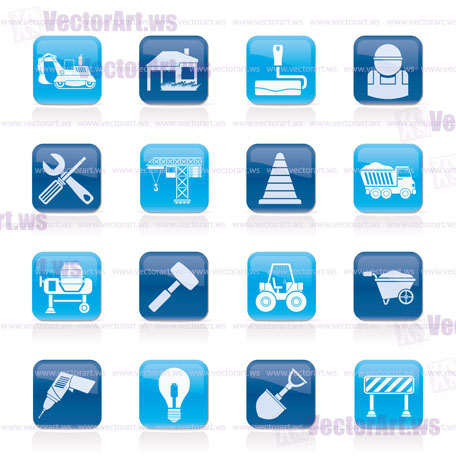 Building and construction icons - vector icon set