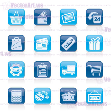 shopping and retail icons - vector icon set