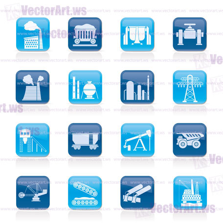 Heavy industry icons - vector icon set