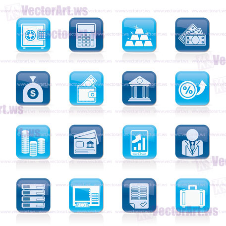 Bank and Finance Icons - Vector Icon Set