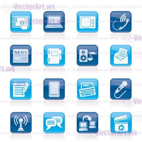 Communication and connection icons - vector icon set