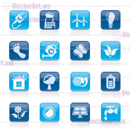 Green, Ecology and environment icons - vector icon set