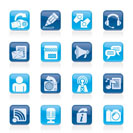 Blogging, communication and social network icons - vector icon set