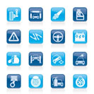 Car and road services icons - vector icon set