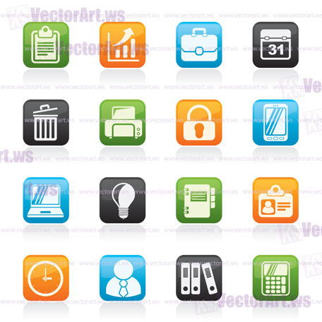 Business and office icons - vector icon set