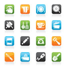 kitchen gadgets and equipment icons - vector icon set