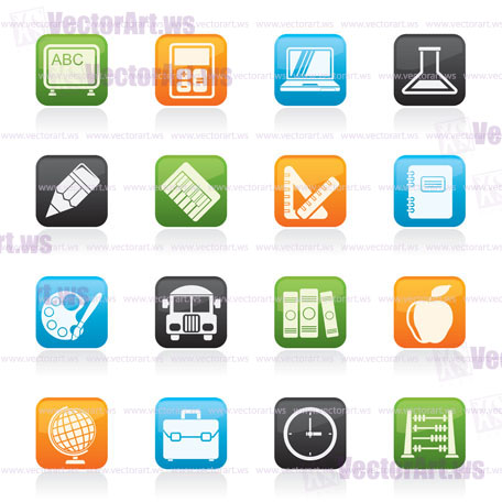 School and education icons - vector icon set