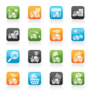 Car and road services icons - vector icon set