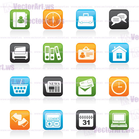 Business and office icons - vector icon set