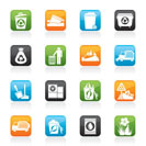 Garbage and rubbish icons - vector icon set