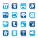 Agriculture and farming icons - vector icon set