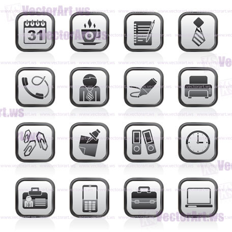 Business and office icons - vector icon set