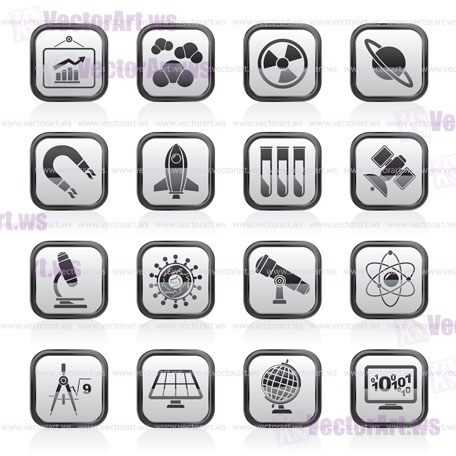 science, research and education Icons - Vector Icon set