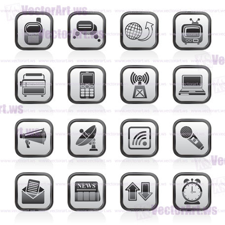 Communication and connection icons - vector icon set