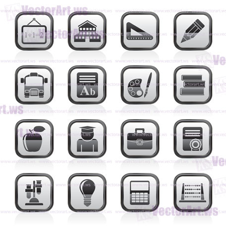 school and education icons - vector icon set