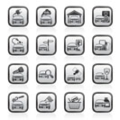 Car and road services icons - vector icon set