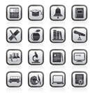 Education and school objects icons - vector icon set