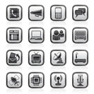 Communication, connection  and technology icons - vector icon set