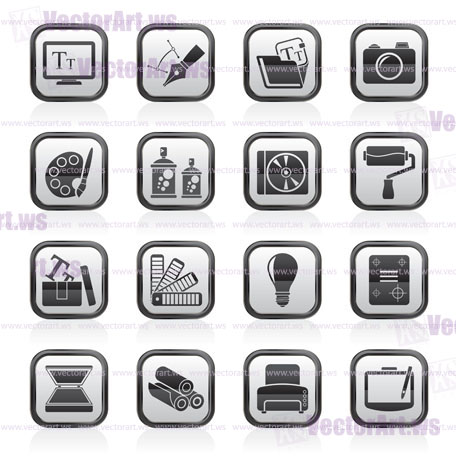 Graphic and website design icons - vector icon set