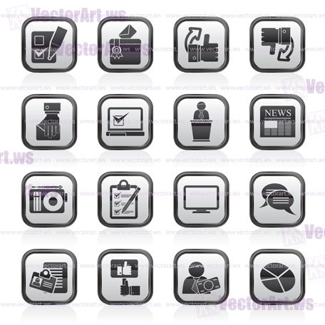 Voting and elections icons - vector icon set