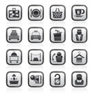 Hotel and motel services icons - vector icon set