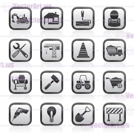 Building and construction icons - vector icon set