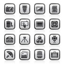 Photography equipment icons - vector icon set