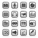 Music and audio equipment icons - vector icon set