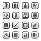 Electrical devices and equipment icons - vector icon set