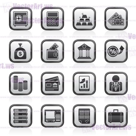 Bank and Finance Icons - Vector Icon Set