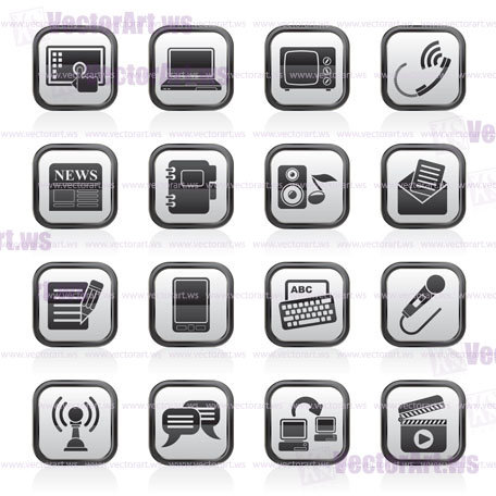 Communication and connection icons - vector icon set