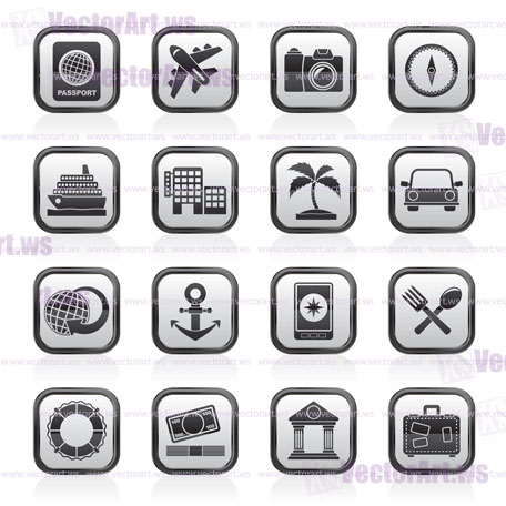 Tourism and Travel Icons - vector icon set