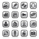 Blogging, communication and social network icons - vector icon set