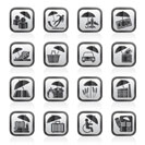 insurance, risk and business icons - vector icon set