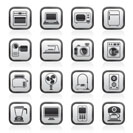 household appliances and electronics icons - vector, icon set