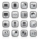 Communication and connection technology icons - vector icon set