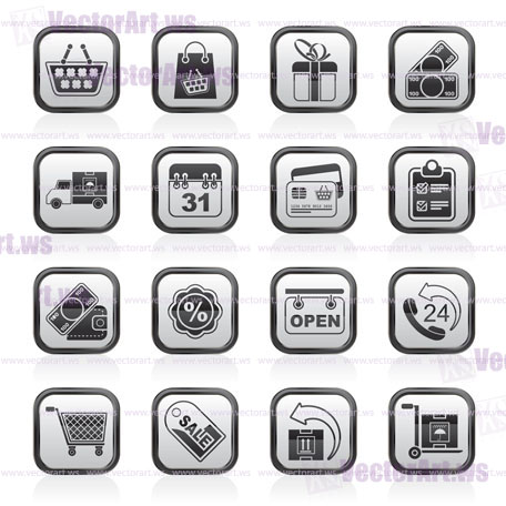 Online shop icons - vector icon set