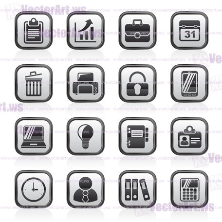 Business and office icons - vector icon set