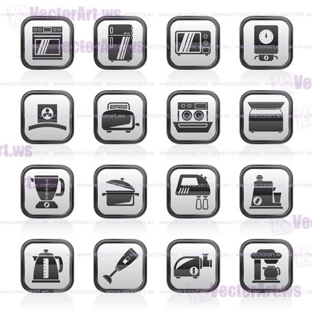 kitchen appliances  and equipment icons - vector icon set