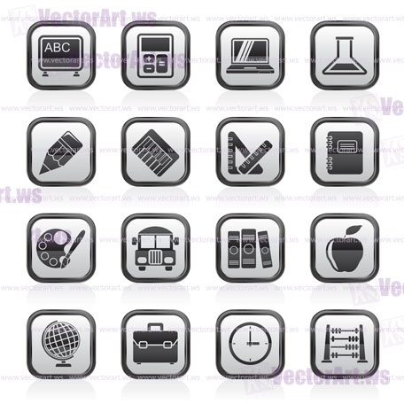 School and education icons - vector icon set